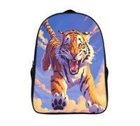 GAOYUCHUN Cute Tiger Mochila Mochila Escolar Para Infantiles Resistente Al Agua, Correas Ajustables, Regalo Para Cumpleaños Navidad 40x28x16cm