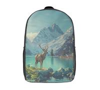 GAOYUCHUN Deer in Flower Mochila Infantil 3D, Mochila Guardería Pequeña Para Mochila Felpa Linda Para Preescolar Con Correa Para El Pecho 17inch