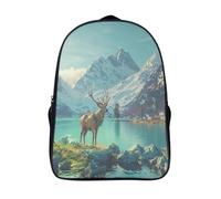 GAOYUCHUN Deer in Flower Mochilas Mochila Escolar,3D Juego Impreso Mochila,Mochilas Para Estudiante Primaria,Mochila De Dibujos Animados Para Niños Estudiantes De Primaria Y Secundaria 40x28x16cm