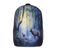 GAOYUCHUN Deer in The Woods Mochila Infantil 3D, Mochila Guardería Pequeña Para Mochila Felpa Linda Para Preescolar Con Correa Para El Pecho 17inch