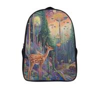 GAOYUCHUN Deer in The Woods Mochila Infantil, Mochila 3D Mochila Guardería Pequeña Para Niñas Mochila Para Preescolar Con Correa Para El Pecho 40x28x16cm