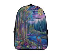 GAOYUCHUN Deer in The Woods Mochila Mochila Escolar Para Infantiles Resistente Al Agua, Correas Ajustables, Regalo Para Cumpleaños Navidad 40x28x16cm