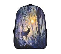 GAOYUCHUN Deer in The Woods Mochila Niña, Mochilas Escolares,Mochila Infantil Ajustar Con Bolsillos Laterales Y CorreaGran Capacidad Impermeable Mochila,Regalos Para Niñas Niños Y 40x28x16cm