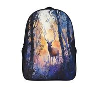 GAOYUCHUN Deer in The Woods Mochila Niño, Mochila Niño 3D Resistente Al Agua, Mochilas Infantiles Mochila Preescolar Con Correa Para Jardín 40x28x16cm