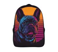 GAOYUCHUN French Bulldog Mochila Para Niños Para Regreso A La Escuela Con Pecho 3D Y Capa De Plegable Para Niños Mochila De Viaje 40x28x16cm