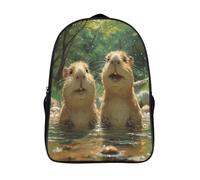 GAOYUCHUN Happy Capybaras Mochila Infantil Mochila,Bolsa Impermeable 3D Mochila Para Niños, Mochila Para Niños De Dibujos Animados Impermeable Y Ajustable Adecuado Para Niños Y Niñas 40x28x16cm