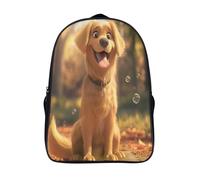 GAOYUCHUN Happy Golden Retriever Mochila Infantil,Mochila Kindergarten Niña Niño Mochila Escolar Linda Mochilas Bebe Guardería 3D Toddler Kids Bolso Mochila Preescolar Primaria 40x28x16cm