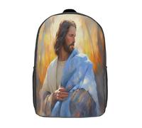 GAOYUCHUN Jesus Mochila Para Niños Para Regreso A La Escuela Con Pecho 3D Y Capa De Plegable Para Niños Mochila De Viaje 17inch