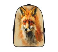 GAOYUCHUN Jungle Fox Mochila Para Niñas Moda Mochila Escolar Gran Capacidad Kawaii Mochila Escolar Con Lindos Colgantes De Mochila Impermeable Para Niñas 40x28x16cm