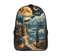 GAOYUCHUN Moon in The Sky of Cheese Mochila Para Niños Para Regreso A La Escuela Con Pecho 3D Y Capa De Plegable Para Niños Mochila De Viaje 40x28x16cm