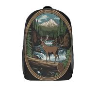 GAOYUCHUN Mysterious Deer Mochila Para Niños Para Regreso A La Escuela Con Pecho 3D Y Capa De Plegable Para Niños Mochila De Viaje 17inch