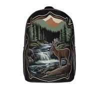 GAOYUCHUN Mysterious Deer Mochila Para Niños Para Regreso A La Escuela Con Pecho 3D Y Capa De Plegable Para Niños Mochila De Viaje 17inch