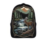 GAOYUCHUN Mysterious Deer Mochilas Mochila Escolar Para Niños Mochila Escolar Mochila Escolar De Dibujos Animados En 3D Para Niños Estudiantes De Primaria Y Secundaria De 40x28x16cm