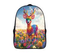 GAOYUCHUN Rainbow Coloured Deer Mochilas Para Niñas, Niños Mochilas Escolare Juveniles De Primaria Mochila Infantil Impermeable Chica Mochilas De Viaje Colegio Bolsas De Gran Capacidad 40x28x16cm