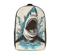 GAOYUCHUN Shark Mochila Escolar Kindergarten Preescolar Mochila Guardería Infantil Mochila 3D Impermeable Mochila Regalos, Viajes, Intemperie 17inch