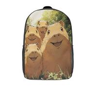 GAOYUCHUN Smiling Happy Capybaras Mochila Infantil 3D, Mochila Guardería Pequeña Para Mochila Felpa Linda Para Preescolar Con Correa Para El Pecho 17inch