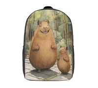 GAOYUCHUN Smiling Happy Capybaras Mochilas Para Niñas, Niños Mochilas Escolare Juveniles De Primaria Mochila Infantil Impermeable Chica Mochilas De Viaje Colegio Bolsas De Gran Capacidad 17inch