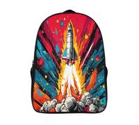 GAOYUCHUN Space Rocket For Boys Mochila Infantil, Mochila 3D Mochila Guardería Pequeña Para Niñas Mochila Linda Para Preescolar Con Correa Para El Pecho 40x28x16cm