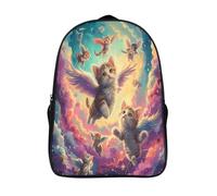 GAOYUCHUN Super Cute Cats & Kittens Flying Mochila Escolar Kindergarten Preescolar Mochila Guardería Infantil Mochila 3D Impermeable Mochila Regalos, Viajes, Intemperie 40x28x16cm