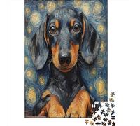 GAOYUCHUN Tandachshund of Starry Nights Puzle De 1000 Piezas Juego Familiar Rompecabezas para Adultos Decoración del Hogar Juego De Habilidad para Toda La Familia Puzzle 1000pcs (75x50cm)