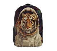 GAOYUCHUN Tiger Astronaut Mochila Infantil 3D, Mochila Guardería Pequeña Para Mochila Felpa Linda Para Preescolar Con Correa Para El Pecho 17inch