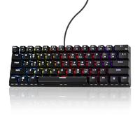 Gaozen Teclado mecánico para juegos 60% con cable, retroiluminado RGB, antifantasma, compacto, 61 teclas, mini teclado con interruptor rojo | para Windows Laptop PC Gamer Office Typist