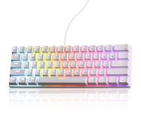 Gaozen Teclado mecánico para juegos 60% con cable, retroiluminado RGB, antifantasma, compacto, 61 teclas, mini teclado con interruptor rojo | para Windows Laptop PC Gamer Office Typist