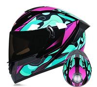 GAOZHE Casco Integral de Motocicleta Casco Protector de Motocicleta Doble Visera Cascos de Motocross aprobados por Dot/ECE Mofa Moped Scooter Chopper Cruiser Pilot Racing Cap para Hombres Mujer