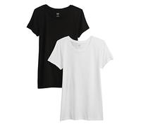 GAP 2-Pack Crewneck Favorite tee T-Shirt Camiseta, Negro (True Black), Large para Mujer