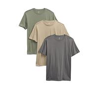 GAP 3-Pack Everyday Short Sleeve tee T-Shirt Camiseta, Verde Mesculen, X-Small para Hombre