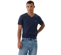 GAP Camiseta de cuello en V con logotipo suave para hombre, Tapiz azul marino, Large