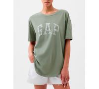 Gap Camiseta de mujer con logo en arco de gap. Verde claro 30 (XXS)