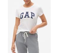 GAP - Camiseta con logotipo clásico para mujer, Blanco, S