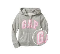 GAP Girls Logo Hoodie Zip Sweatshirt, Heather Grey, Medium US