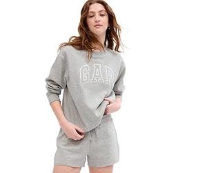 Gap Heritage - Camiseta de Cuello Redondo para Mujer, Lt Gris Jaspeado, X-Small