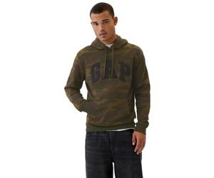 GAP Logo Heritage Hoodie Hooded Fleece Pull Over Sweatshirt Sudadera con Capucha, Camo Verde, Large para Hombre