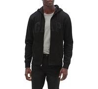 GAP Logo Heritage Hoodie Hooded Full Zip Sweatshirt Sudadera con Capucha, Negro (True Black), X-Small para Hombre
