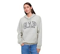GAP Logo Hoodie Hooded Full Zip Sweatshirt Sudadera, Gris Claro Jaspeado, Large para Mujer