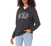 GAP Logo Hoodie Hooded Pull-on Sweatshirt Sudadera, Gris Carbón Jaspeado, XXL para Mujer