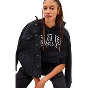GAP Logo Hoodie Hooded Pull-on Sweatshirt Sudadera, Negro (True Black), M para Mujer