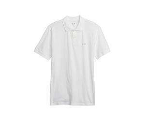 GAP Polo de piqué con logotipo para hombre, Blanco óptico, X-Large