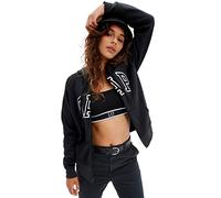 GAP Logo Hoodie Hooded Full Zip Sweatshirt Sudadera, Negro auténtico, XL para Mujer