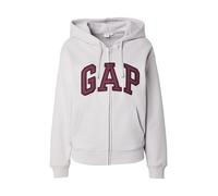 GAP Sudadera con cremallera 'HERITAGE' gris claro / rojo vino / rojo oscuro M gris claro / rojo vino / rojo oscuro