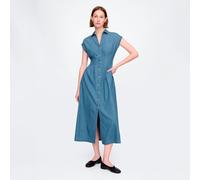 GAP Vestido camisero largo plisado de mezclilla 717176-399 L