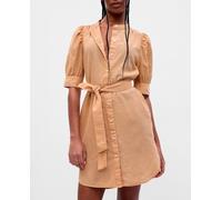 Gap Vestido Camisero manga abullonada. Naranja 44-46/L