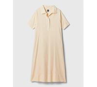 Gap Vestido liso con cuello polo y manga corta. Beige 32-34 (XS)