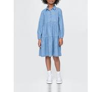 Gap Vestido midi de manga larga y cuello tipo polo. Azul 6 Años