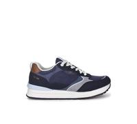 GAP Zapatillas Deportivas Retro, Color Azul Marino, Ante y Malla, Cordones Blancos, EST. 1969 (Azul, Sistema Tallas Calzado EU, Adulto, Hombre, Números, Mediano, 45)