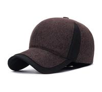 Gapa de béisbol de invierno para hombres, sombreros de invierno para hombres, tibia y cálida gorra de béisbol de lana con aleta para la oreja y borde corto Tamaño promedio Color Color Sombrero de inv