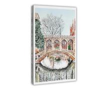 GAPKJGTS Cambridge England - Póster de paisaje urbano en acuarela para dormitorio, oficina, habitación, regalo, 20 x 30 cm